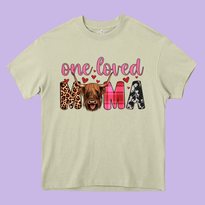 Highland Cow One Loved Mama Heavy Core Tee Designed By Jahusdesignshop