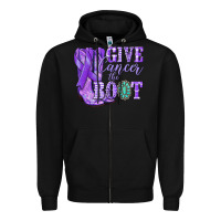 Black Give Cancer the boot purple ribbon Zipper Hoodie - NancyCooperArtShop
