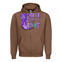 Chestnut Give Cancer the boot purple ribbon Zipper Hoodie - NancyCooperArtShop