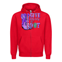 Red Give Cancer the boot purple ribbon Zipper Hoodie - NancyCooperArtShop