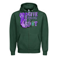 Give Cancer The Boot Purple Ribbon Zipper Hoodie | Teevron
