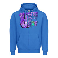 True Royal Give Cancer the boot purple ribbon Zipper Hoodie - NancyCooperArtShop