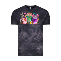 Cloud Black Easter coffee cups with Bunny Vintage Tee - NancyCooperArtShop