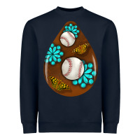 Navy baseball and western roses teardrop  1 Heavyweight Sweatshirt - BundleAndBundleShop
