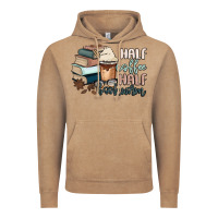 Vintage Coffee half coffee half bookworm Vintage Hoodie - MaliasSmallBusiness