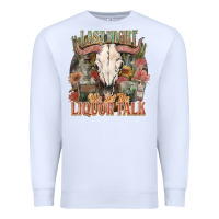 White Last night we let the liquor talk Premium Sweatshirt - HowdyJamesFarm