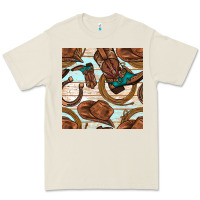 Bone cowboy western seamless pattern Premium Tee - BundleAndBundleShop