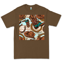 Cacao cowboy western seamless pattern Premium Tee - BundleAndBundleShop