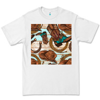 White cowboy western seamless pattern Premium Tee - BundleAndBundleShop