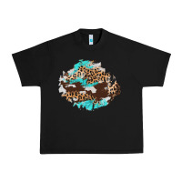 Black cowhide leopard turquoise patch Urban Heavy Tee - AdoDesignShop