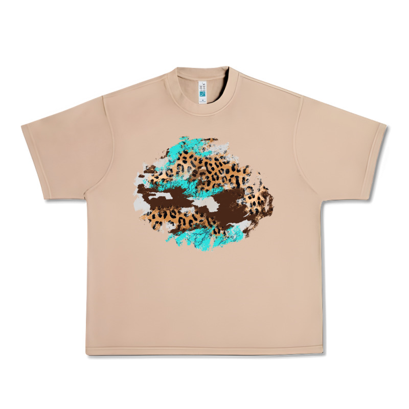 Cowhide Leopard Turquoise Patch Urban Heavy Tee by AdoDesignShop | Teevron