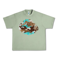 Oil Green cowhide leopard turquoise patch Urban Heavy Tee - AdoDesignShop