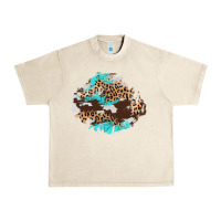 Sandshell cowhide leopard turquoise patch Urban Heavy Tee - AdoDesignShop