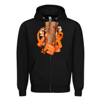 Black Kidney Cancer diva orange ribbon Zipper Hoodie - NancyCooperArtShop