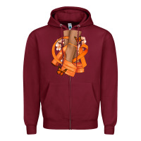 Burgundy Kidney Cancer diva orange ribbon Zipper Hoodie - NancyCooperArtShop