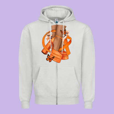 Kidney Cancer Diva Orange Ribbon Zipper Hoodie Designed By Nancycooperartshop