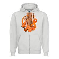 Dove Grey Kidney Cancer diva orange ribbon Zipper Hoodie - NancyCooperArtShop