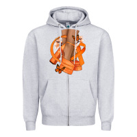 Heather Grey Kidney Cancer diva orange ribbon Zipper Hoodie - NancyCooperArtShop