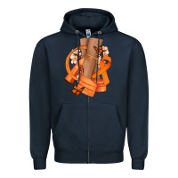 Navy Kidney Cancer diva orange ribbon Zipper Hoodie - NancyCooperArtShop