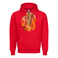 Red Kidney Cancer diva orange ribbon Zipper Hoodie - NancyCooperArtShop
