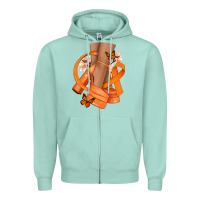 Seafoam Kidney Cancer diva orange ribbon Zipper Hoodie - NancyCooperArtShop