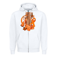 White Kidney Cancer diva orange ribbon Zipper Hoodie - NancyCooperArtShop