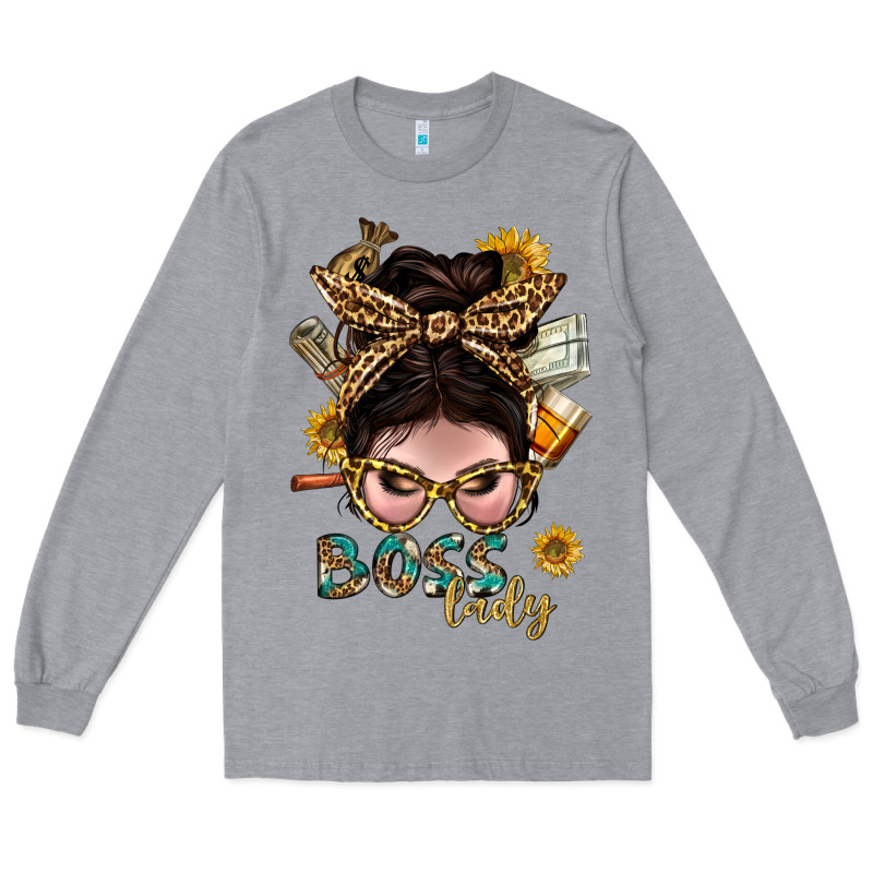Western Messy Bun Boss Lady With Money Long Sleeve Tee by BundleAndBundleShop | Teevron