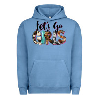 Pigment Pebble Blue Let's Go Girls Urban Hoodie - FaDigitalArtStudio