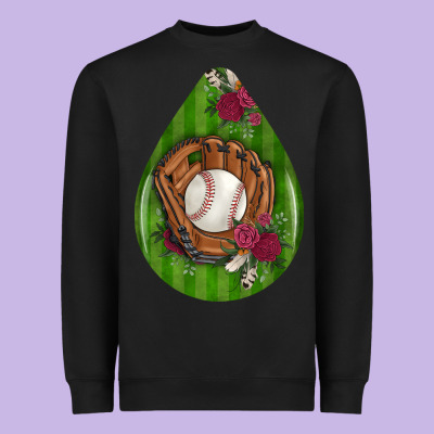 Baseball And Western Roses Teardrop  4 Heavyweight Sweatshirt Designed By Bundleandbundleshop