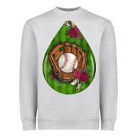 Heather Grey baseball and western roses teardrop  4 Heavyweight Sweatshirt - BundleAndBundleShop