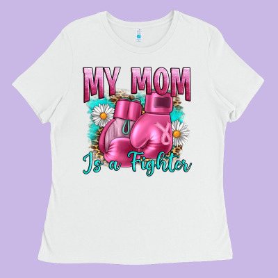 Breast Cancer My Mom Is A Fighter Ladies Tee Designed By Artiststas
