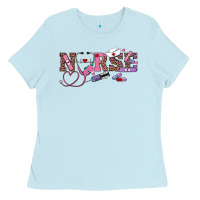 Baby Blue valentines day nurse Ladies Tee - RanaPortraitStore