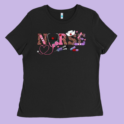 Valentines Day Nurse Ladies Tee Designed By Ranaportraitstore