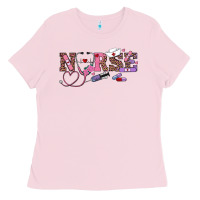 Bubblegum Pink valentines day nurse Ladies Tee - RanaPortraitStore