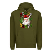 Army Green howdy santa western cactus christmas Premium Hoodie - CowGirlArtShop