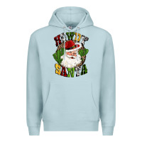 Blue Mist howdy santa western cactus christmas Premium Hoodie - CowGirlArtShop