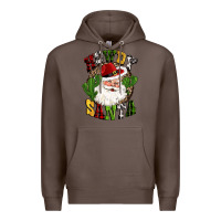 Coffee howdy santa western cactus christmas Premium Hoodie - CowGirlArtShop