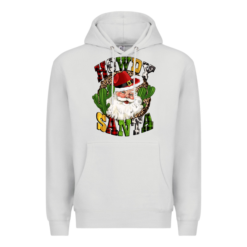 Howdy Santa Western Cactus Christmas Premium Hoodie by CowGirlArtShop | Teevron