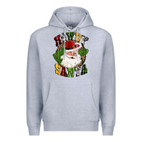 Heather Grey howdy santa western cactus christmas Premium Hoodie - CowGirlArtShop