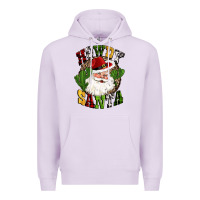 Lilac howdy santa western cactus christmas Premium Hoodie - CowGirlArtShop