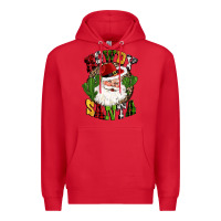 Red howdy santa western cactus christmas Premium Hoodie - CowGirlArtShop