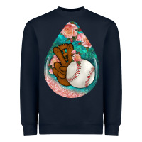 Navy baseball and western roses teardrop  3 Heavyweight Sweatshirt - BundleAndBundleShop