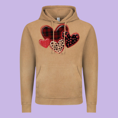 Leopard Hearts Vintage Hoodie Designed By Maliassmallbusiness