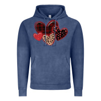 Vintage Denim leopard hearts Vintage Hoodie - MaliasSmallBusiness