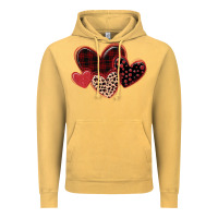 Vintage Mustard leopard hearts Vintage Hoodie - MaliasSmallBusiness