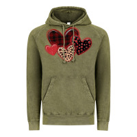 Vintage Olive leopard hearts Vintage Hoodie - MaliasSmallBusiness