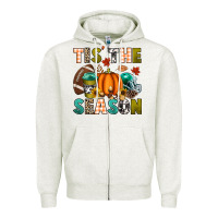 Oatmeal Heather Tis' the season Zipper Hoodie - texasbilliewilder