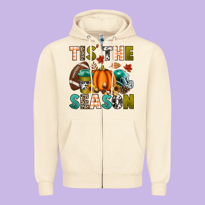 Tis' The Season Zipper Hoodie Designed By Texasbilliewilder
