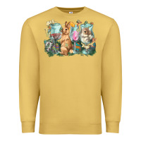 Antique Gold Easter Day wine glasses bunny Premium Sweatshirt - HowdyJamesFarm