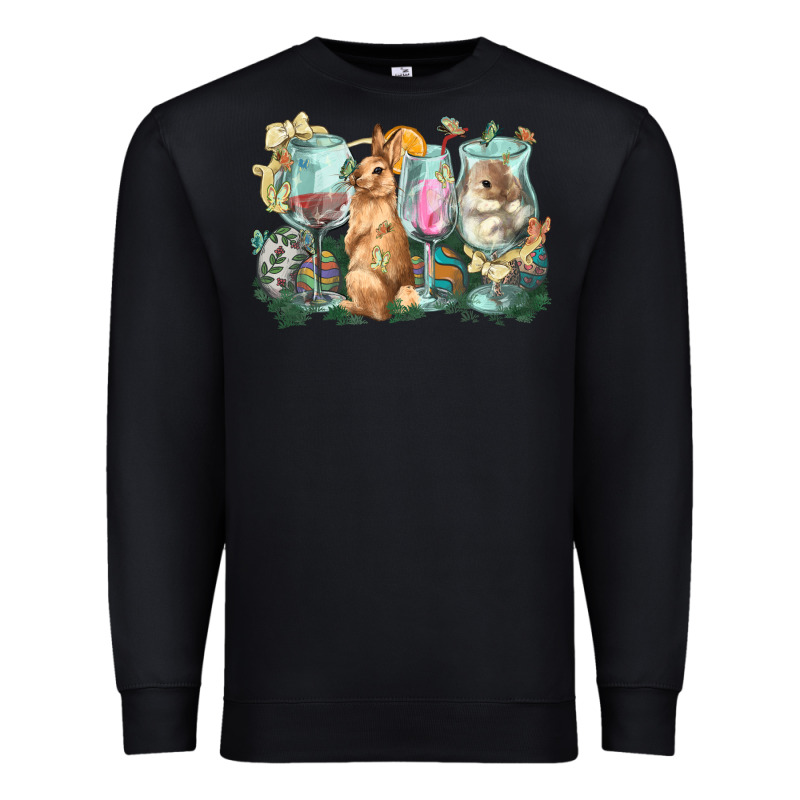Easter Day Wine Glasses Bunny Premium Sweatshirt by HowdyJamesFarm | Teevron